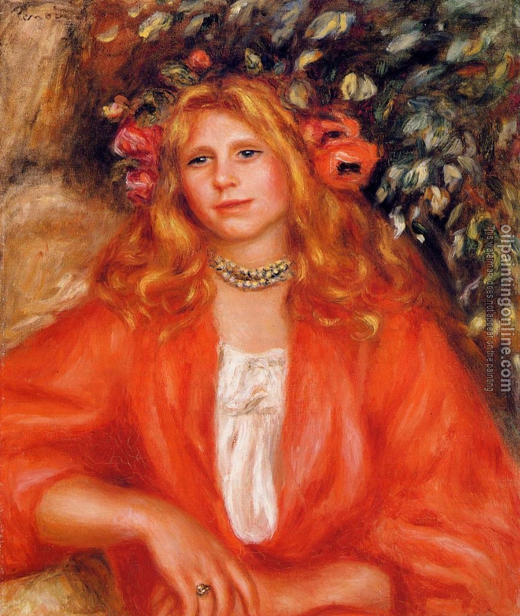 Renoir, Pierre Auguste - Young Woman Wearing a Garland of Flowers